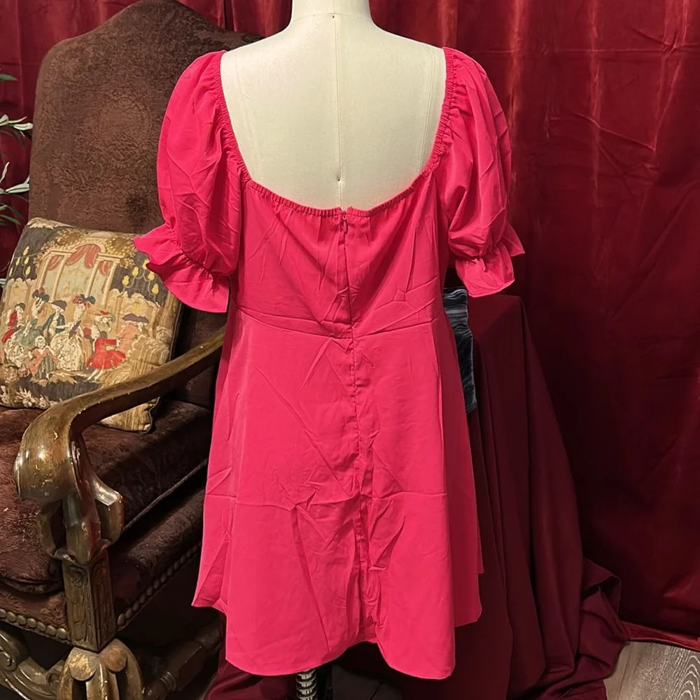 Hot Pink Spring & Summer Dress with Bow Detail - Picture 7 of 11